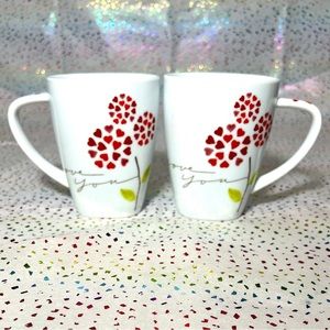Starbucks "I Love You" Script 12oz Coffee Mugs - 2